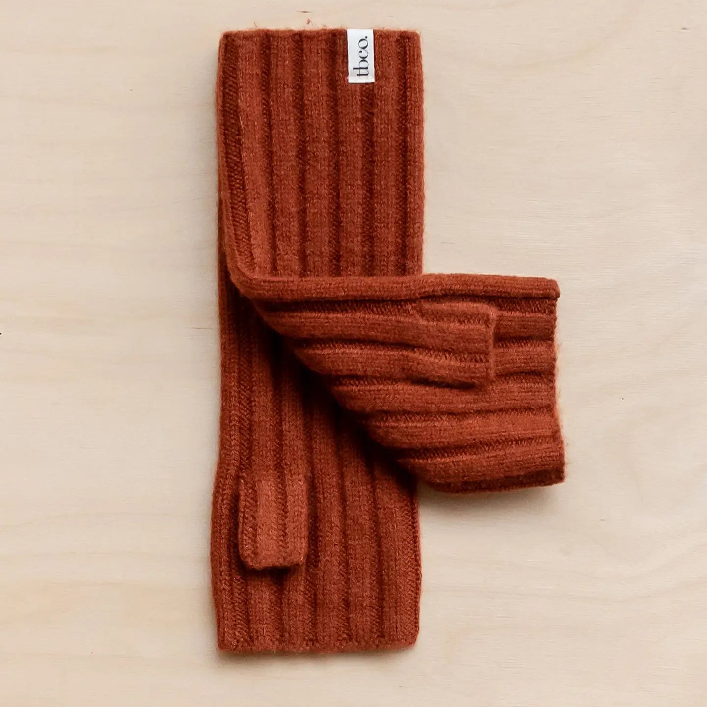 Cashmere & Merino Wool Wrist Warmers - rust