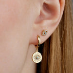 Load image into Gallery viewer, Gold Evil Eye Stud Earrings
