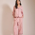 Load image into Gallery viewer, Cropped Cotton &amp; Linen Pyjamas - pink
