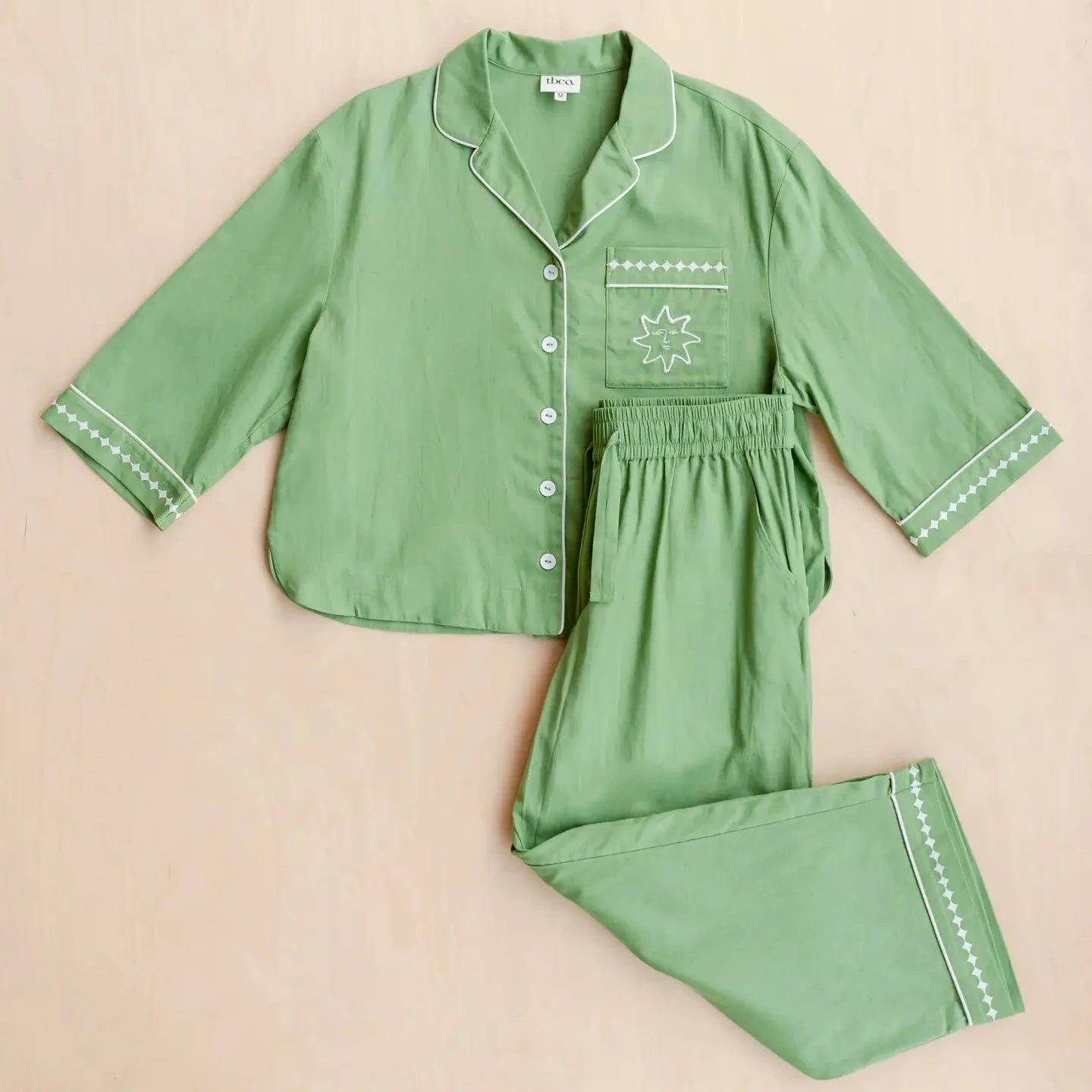 Cotton & Linen Pyjamas - green
