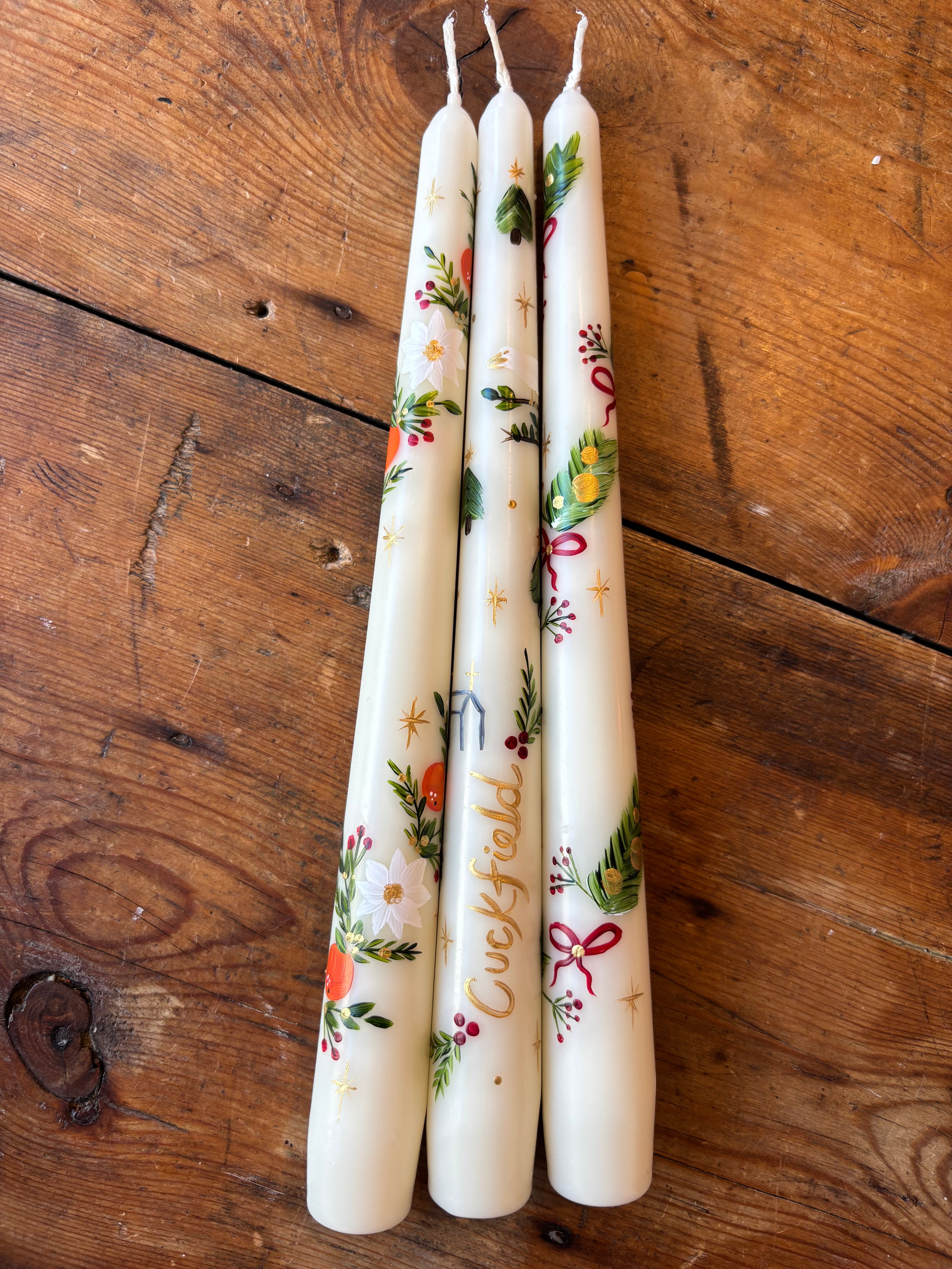 Festive hand painted Candles