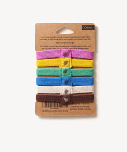 Plastic Hair Free Hair Ties - black / blonde / multi colour
