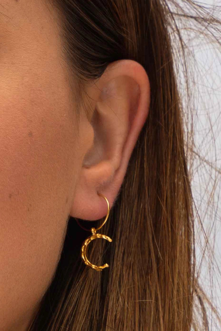 Crescent Moon Hoops