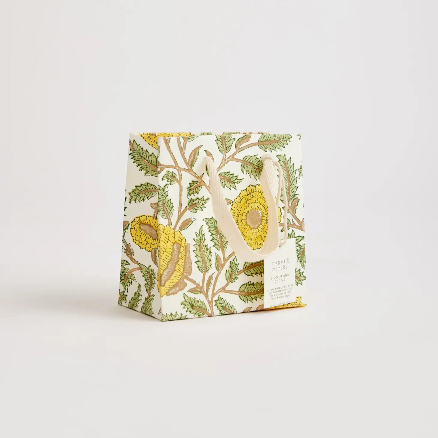 Sunshine Hand Block Printed Gift Bag - small / medium / large