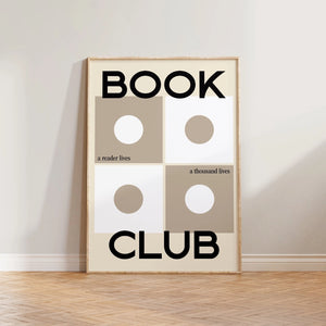 Book Club A5 Print- taupe