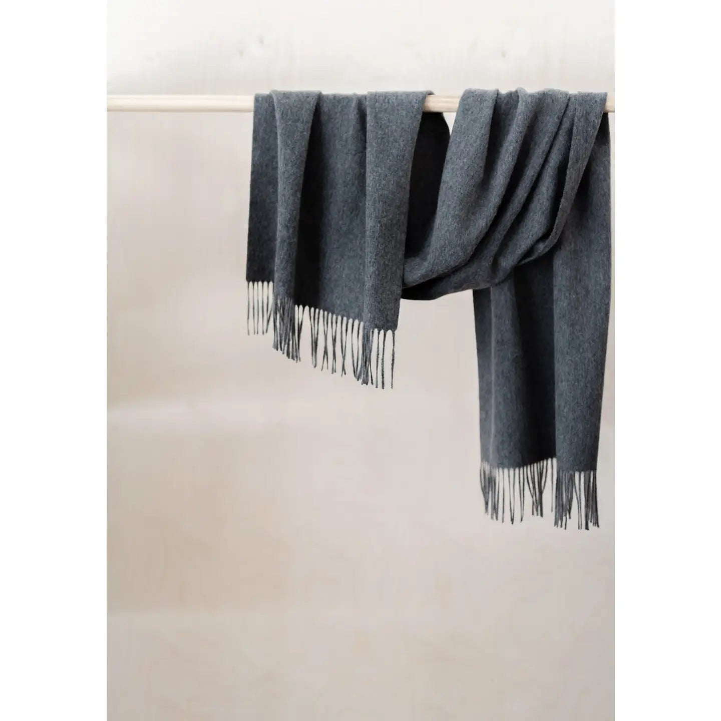 Lambswool Oversized Scarf - charcoal melange