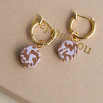 Load image into Gallery viewer, Circle Charm Hoop Earrings
