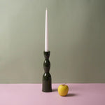 Load image into Gallery viewer, Tall Wave Candle Holder - dark green
