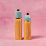 Load image into Gallery viewer, Salt &amp; Pepper Grinder - light blue &amp; burgundy
