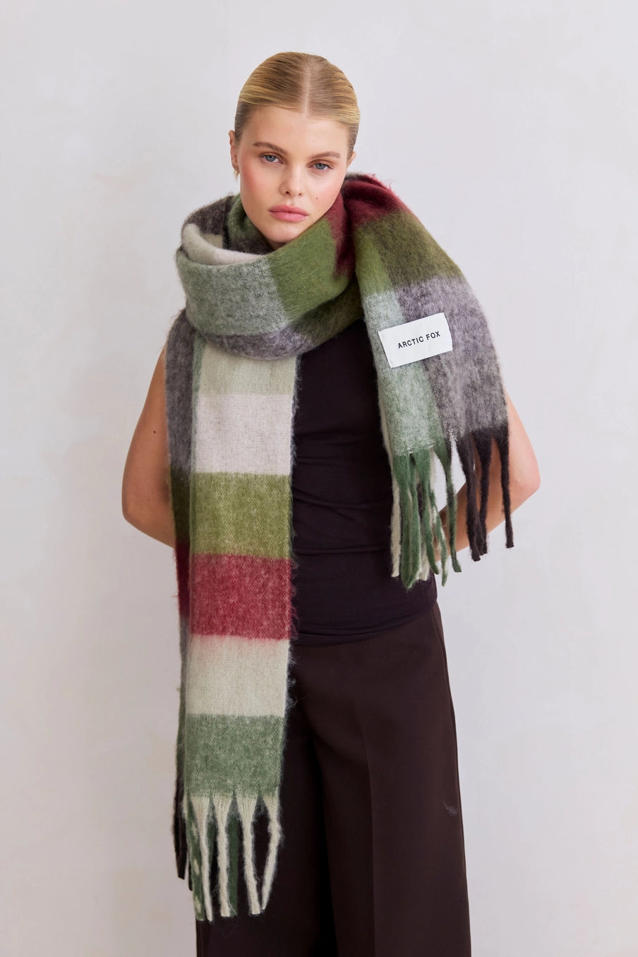 The Reykjavik Scarf - Mossy Green Check