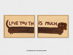 Load image into Gallery viewer, Daschund Hand Painted Diptych Print
