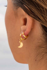 Load image into Gallery viewer, Crescent Moon Huggie Earring
