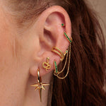 Load image into Gallery viewer, Snake Stud Earrings with Green Eyes
