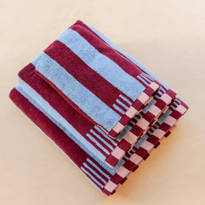 Cotton Hand Towel - blue stripe