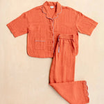Load image into Gallery viewer, Cotton Pyjamas - burnt orange
