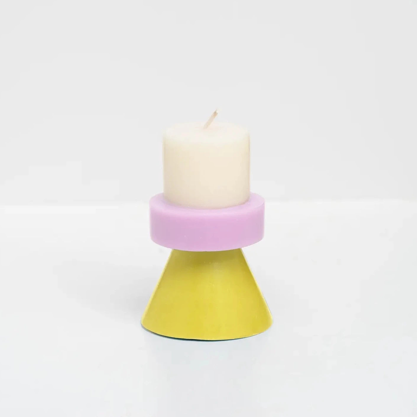 Stack Candle - white / lilac / yellow