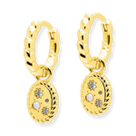Load image into Gallery viewer, Glitter Twisted Charm Hoop Earring - gold / silver
