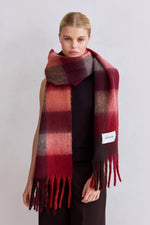 Load image into Gallery viewer, The Reykjavik Scarf - Burgundy Check
