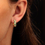 Load image into Gallery viewer, Gold Mosaic Chunky Huggie Hoop Earrings
