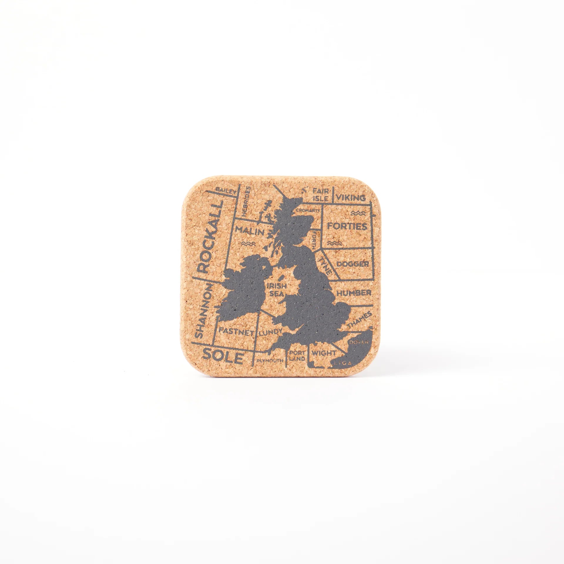 Organic Cork Shipping Forecast Coaster Set - pack of 4