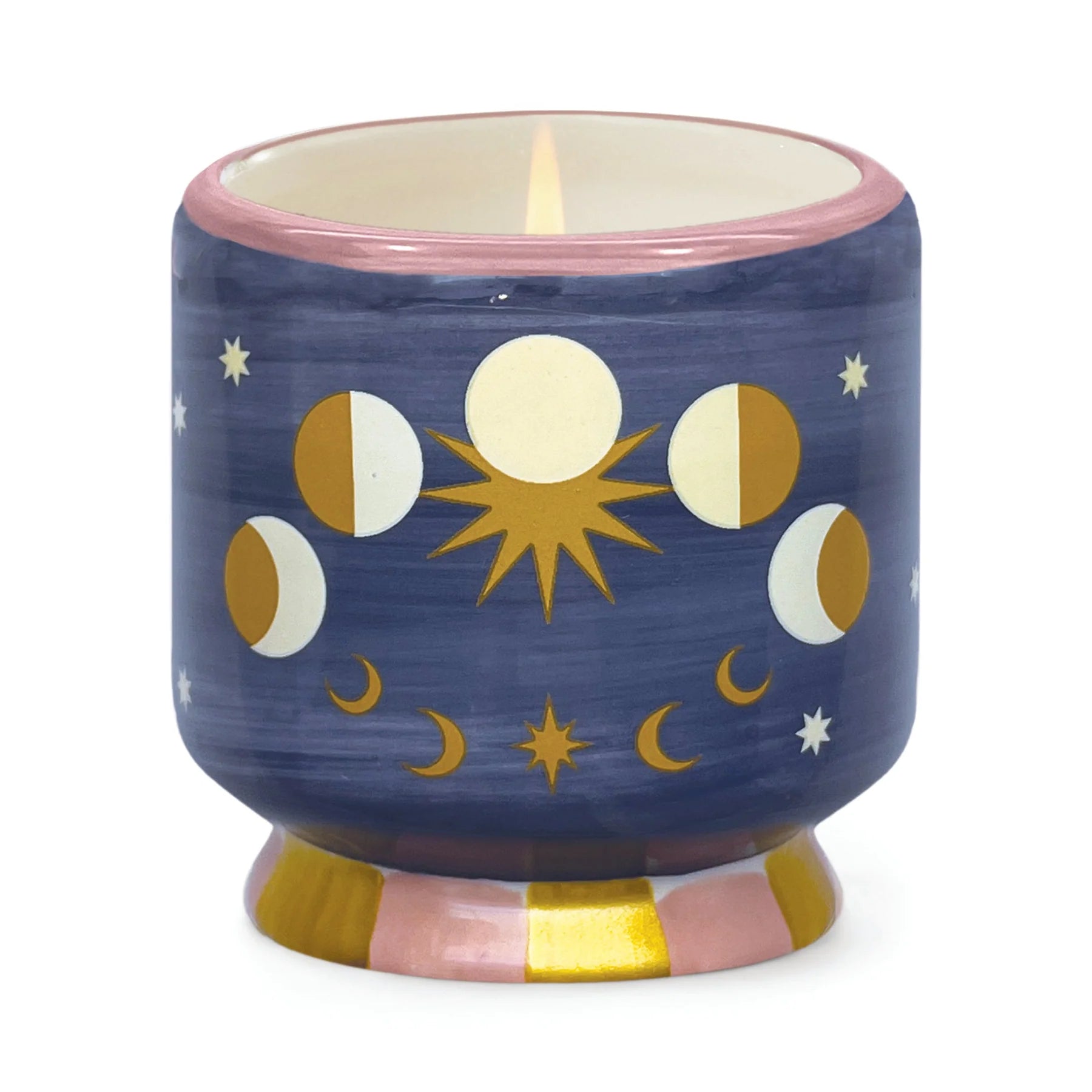 Moon Phases Ceramic Candle