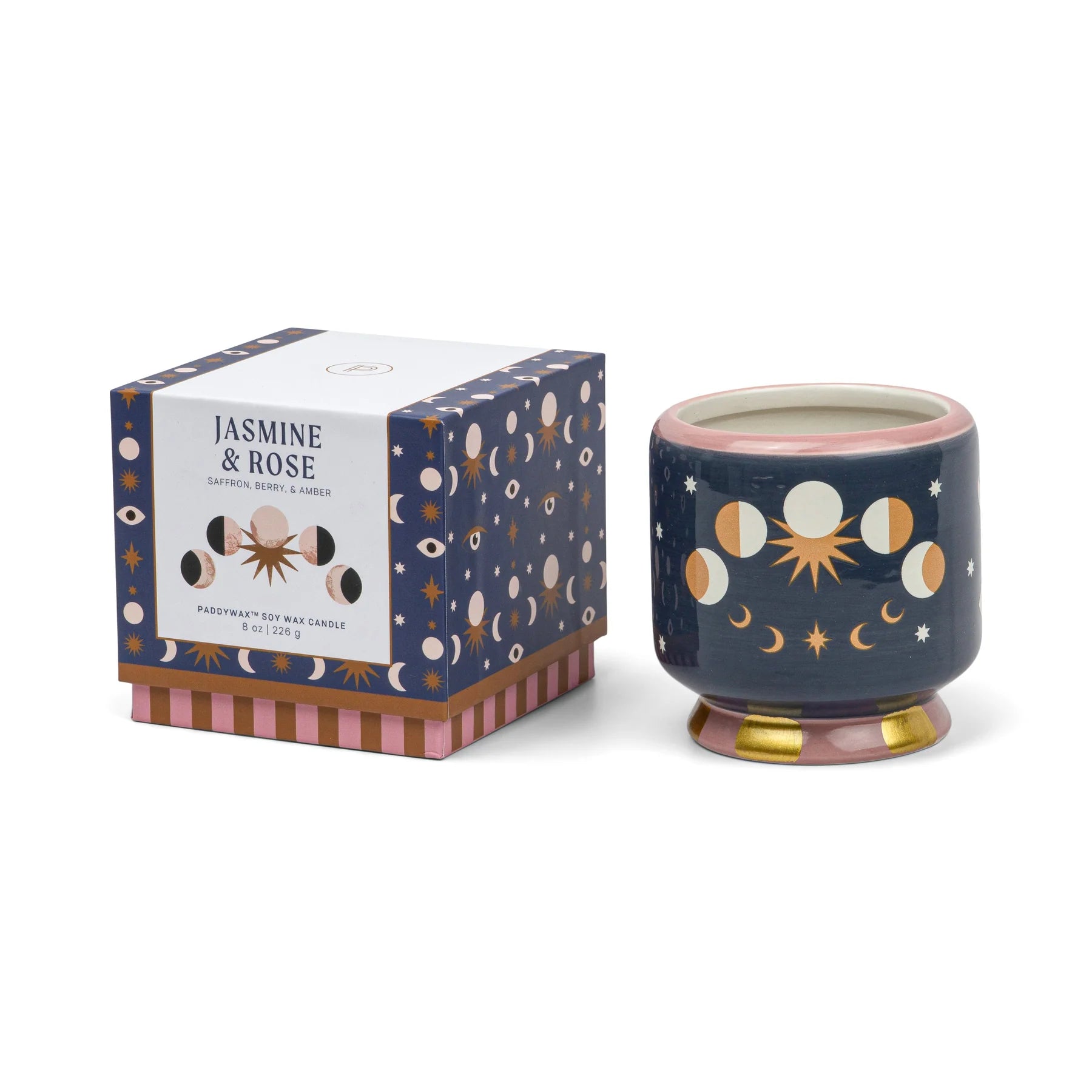Moon Phases Ceramic Candle