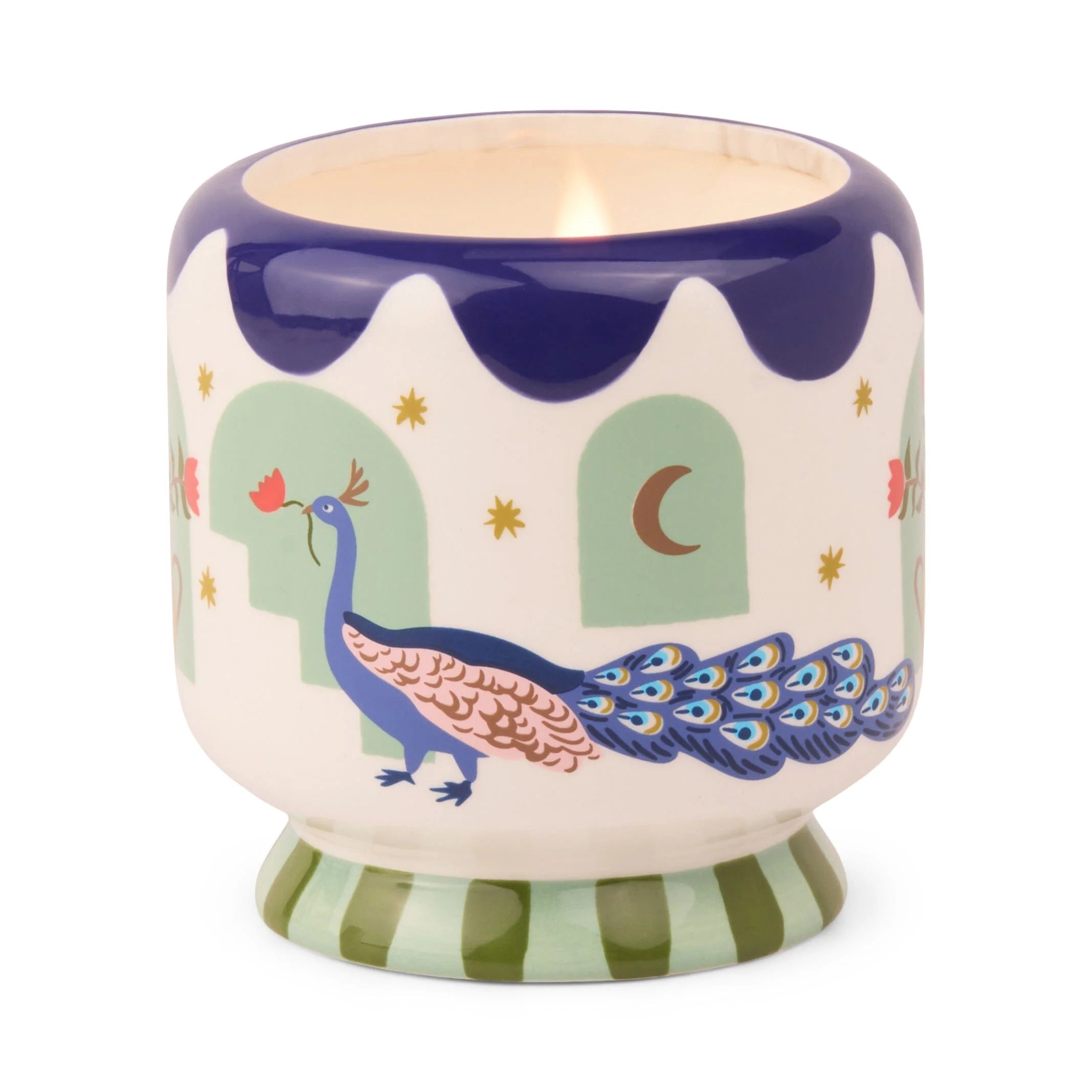 Peacock Ceramic Candle