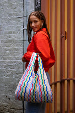 Load image into Gallery viewer, Rainbow waves Reusable Bag - medium
