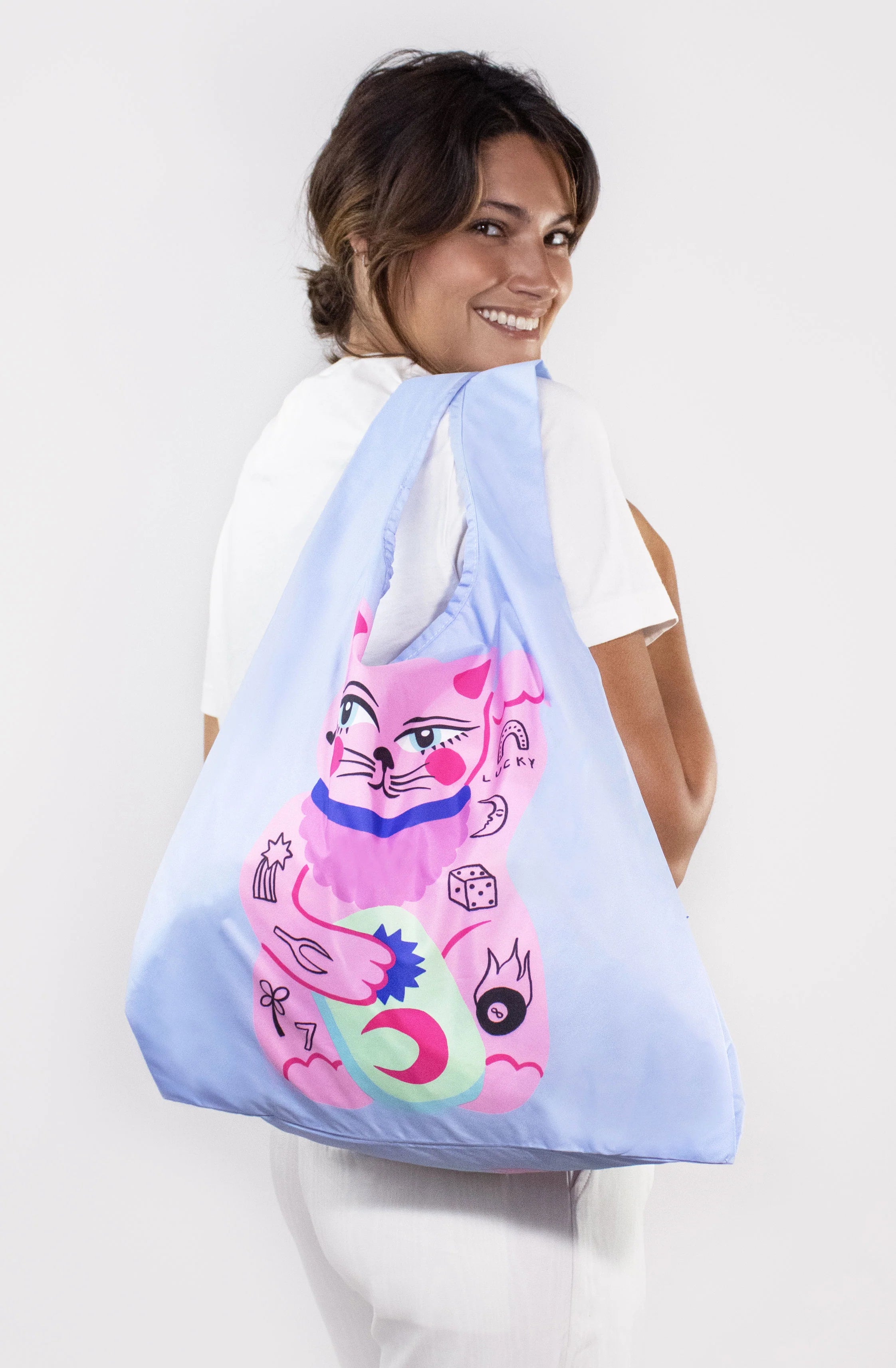 Lucky Cat Reusable Bag - medium