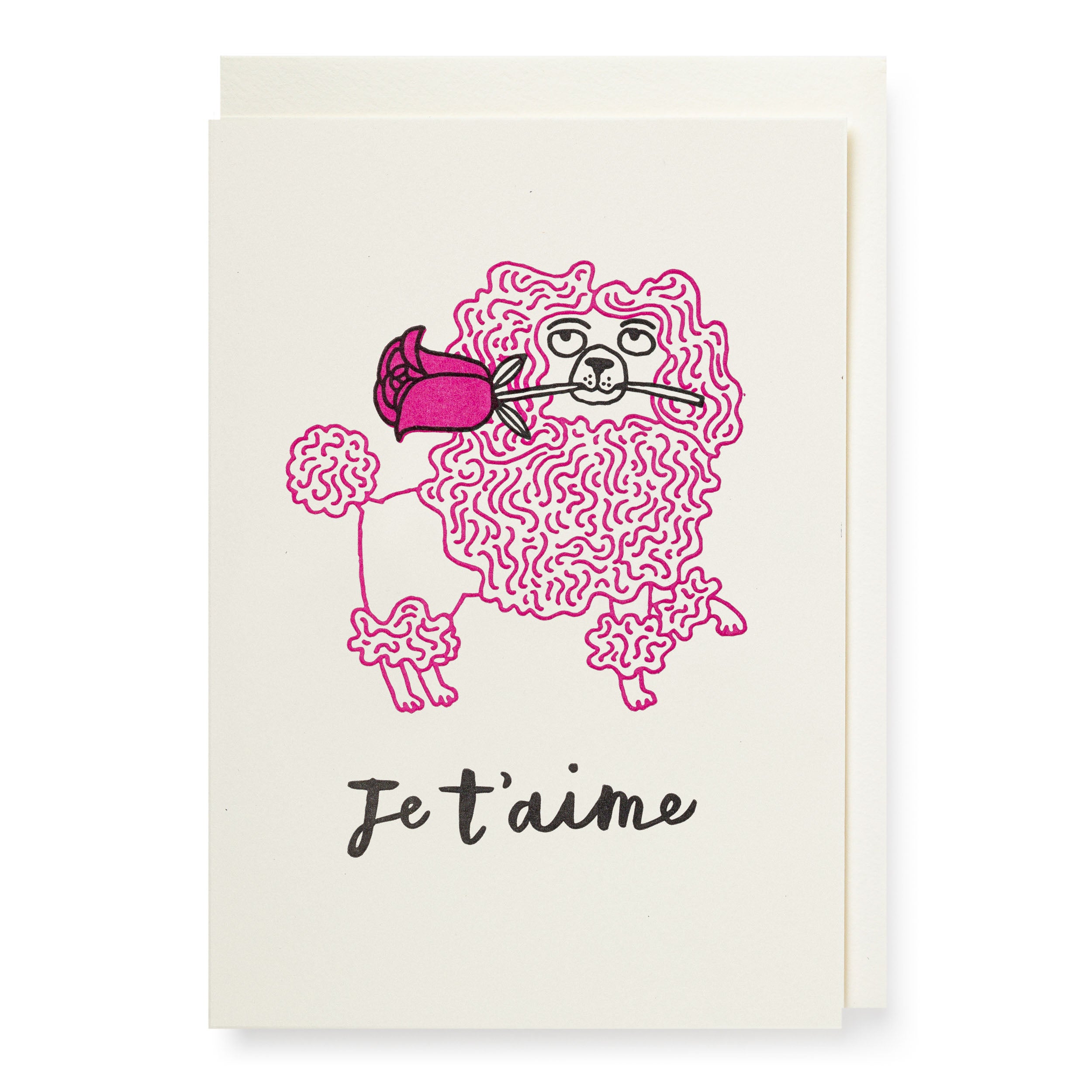 Poodle Je T'aime Card
