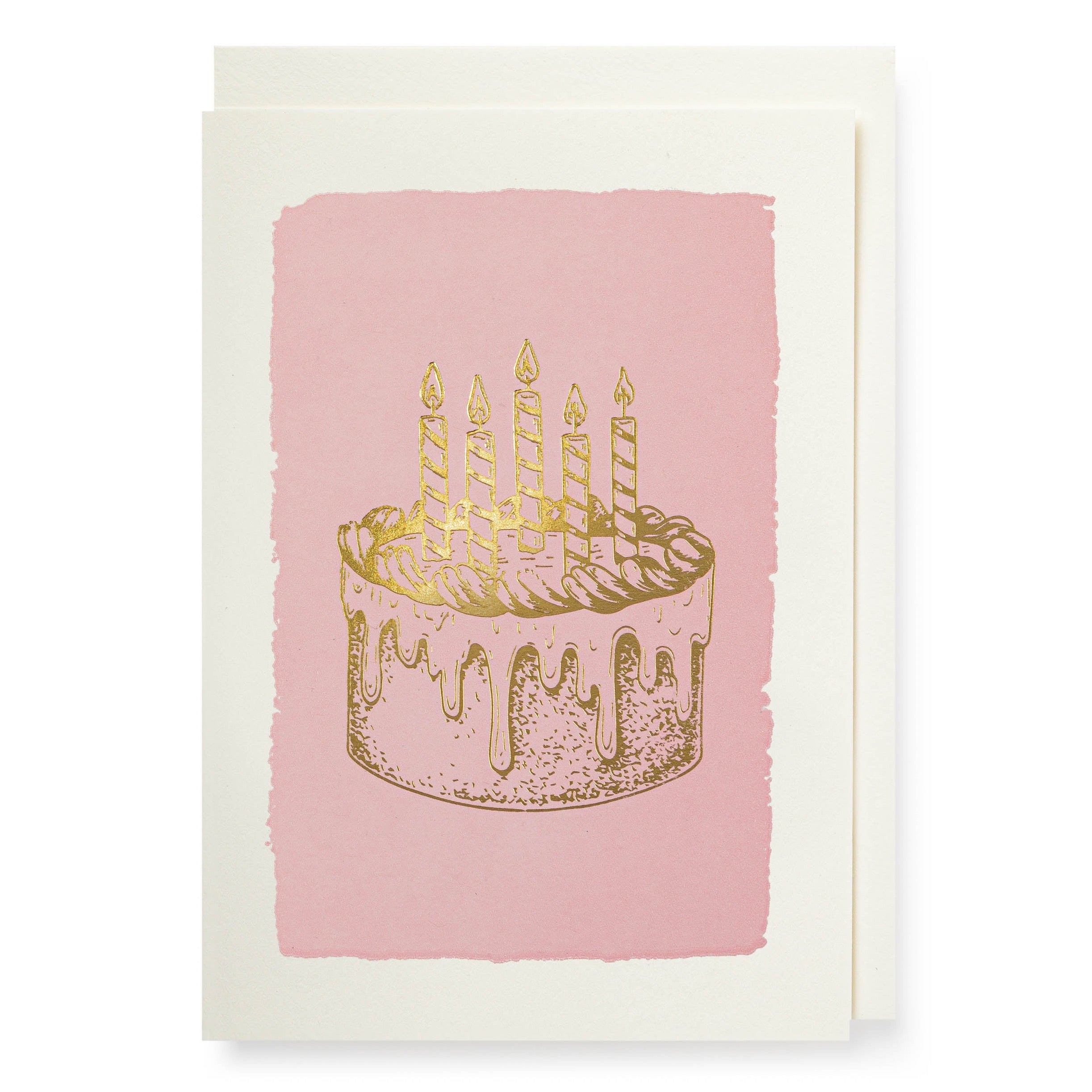 Gold Cake Birthday Card