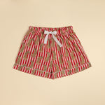 Load image into Gallery viewer, Stripe Leopard PJ Shorts - pink / red

