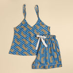 Load image into Gallery viewer, Stripe Leopard PJ Cami - blue
