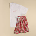Load image into Gallery viewer, Stripe Leopard PJ Shorts - pink / red
