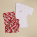 Load image into Gallery viewer, Stripe Leopard PJ Trouser - pink / red
