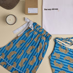 Load image into Gallery viewer, Stripe Leopard PJ Cami - blue
