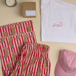 Load image into Gallery viewer, Stripe Leopard PJ Trouser - pink / red

