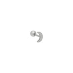 Load image into Gallery viewer, Single Crescent Moon Stud Earring - gold / silver
