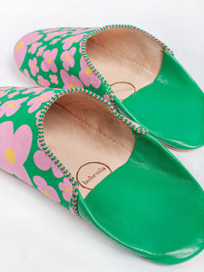 Moroccan Babouche Slippers - Floral Margot