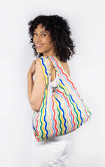 Load image into Gallery viewer, Rainbow waves Reusable Bag - medium
