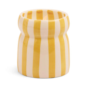 Cabana Ochre Stripe Ceramic Candle - Gold Coast
