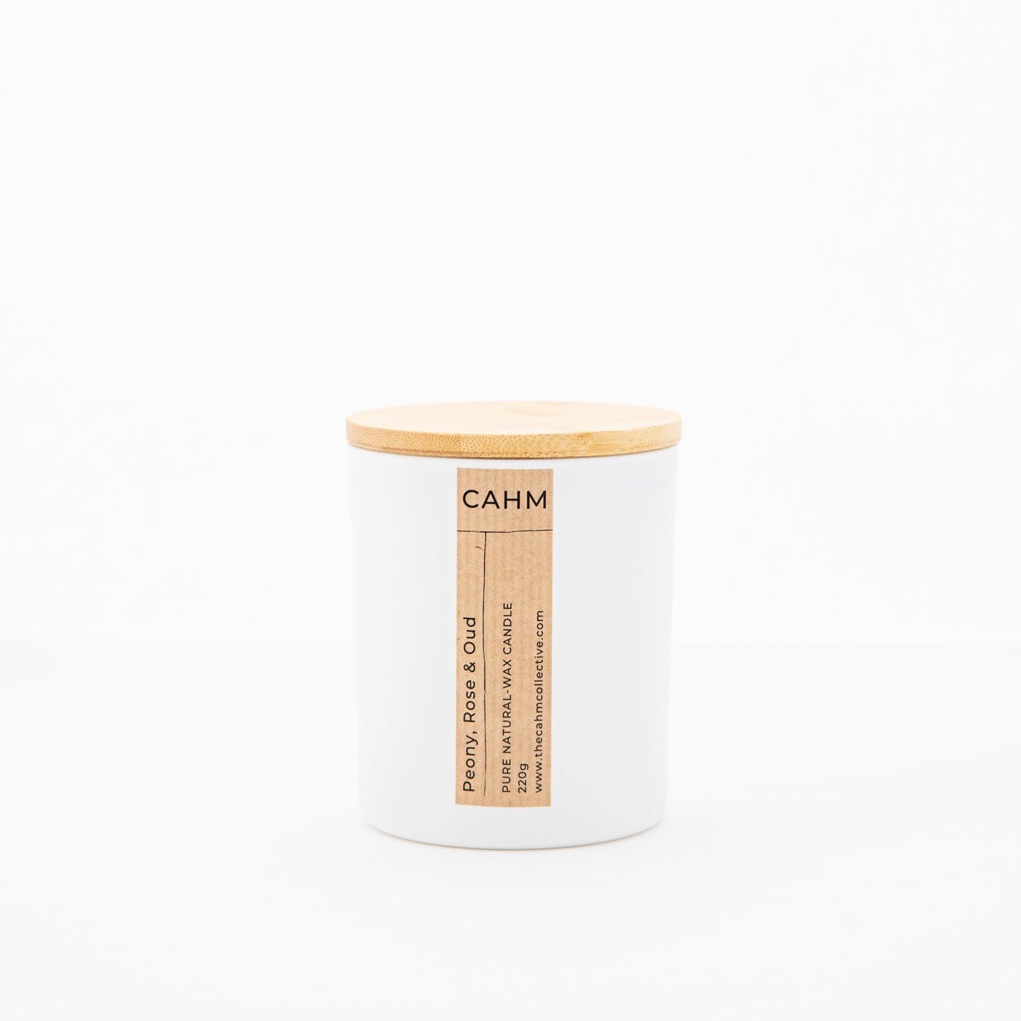 Peony, Rose & Oud White Glass Candle