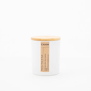 Peony, Rose & Oud White Glass Candle