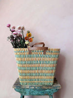 Load image into Gallery viewer, Colourful Reed Shopper Basket
