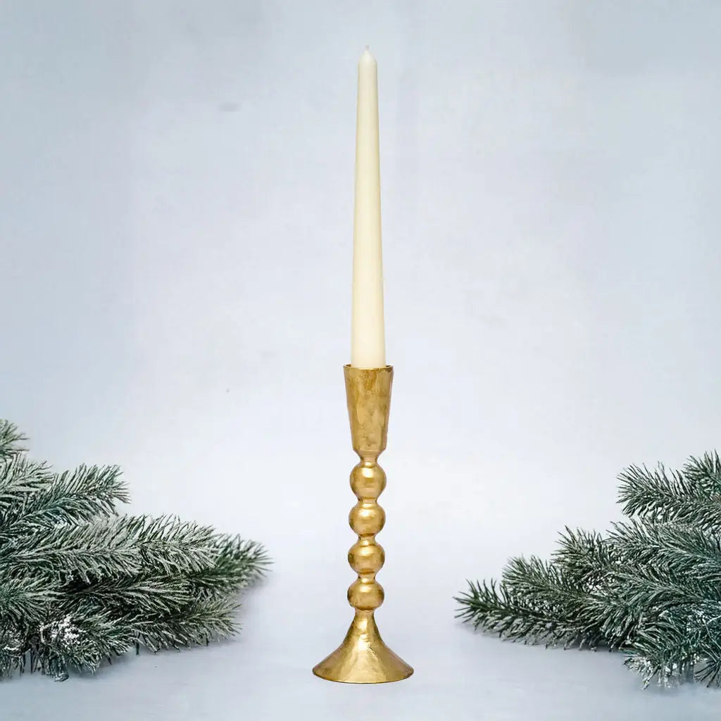 Sona gold coloured metal Candlestick Holder