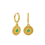 Load image into Gallery viewer, Emerald Boheme Hoop Earrings
