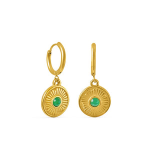 Emerald Boheme Hoop Earrings