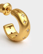 Load image into Gallery viewer, Starry Waterproof Gold Hoop Earrings
