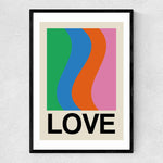 Load image into Gallery viewer, Retro Stripe &#39;Love&#39; Print
