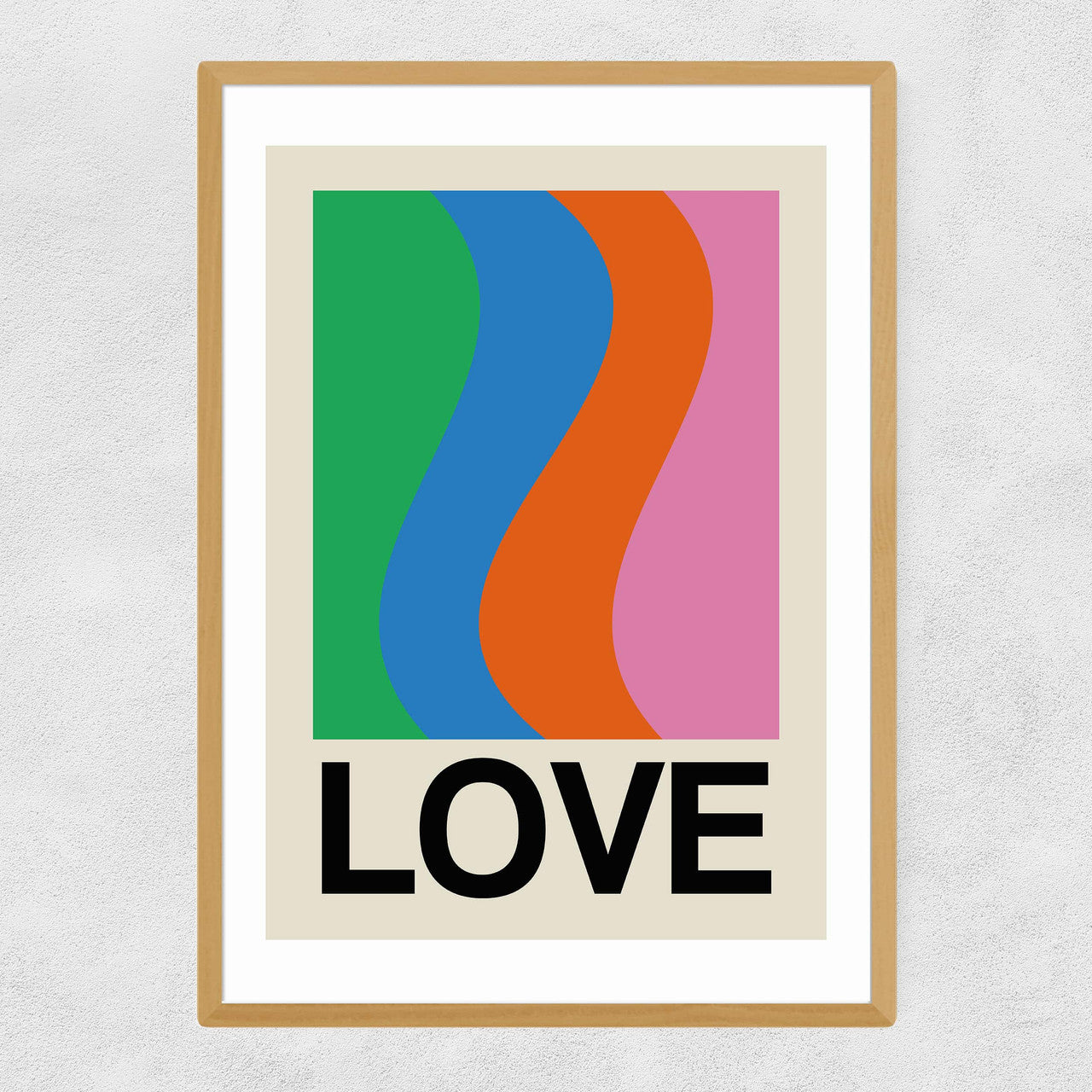 Retro Stripe 'Love' Print